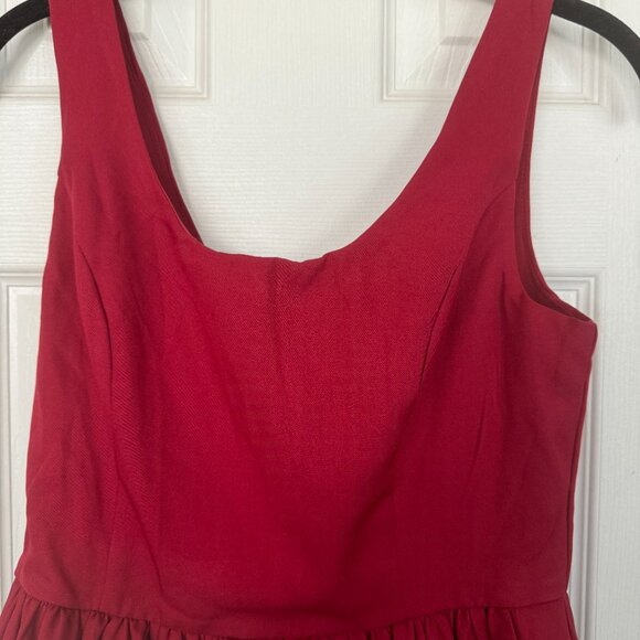 NWT, Showpo. Women's Bubbly Layered Mini Dress with Straps, Color Red, Size 10 - Picture 2 of 13